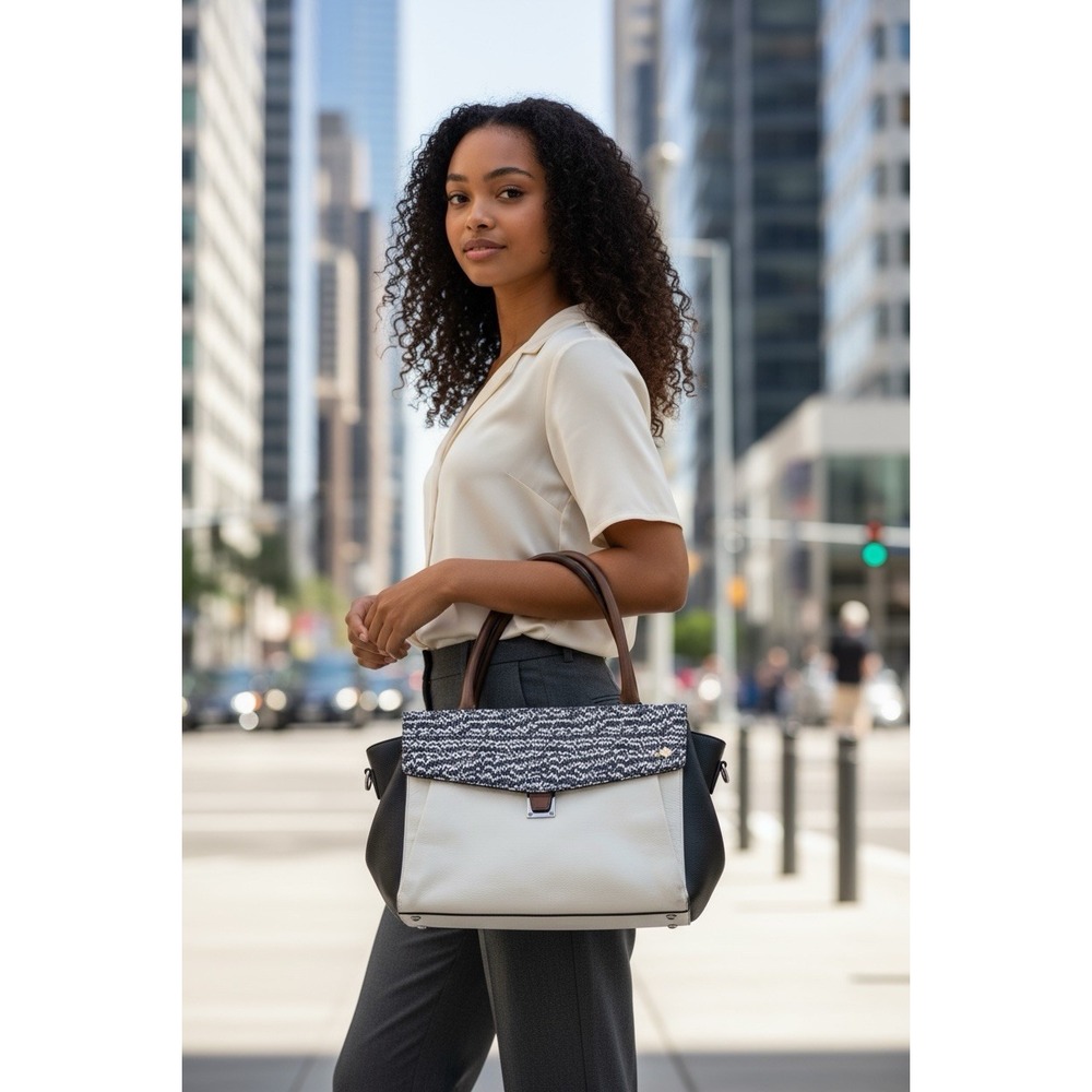 Vince Camuto black Pebbled Leather Handbag Purse